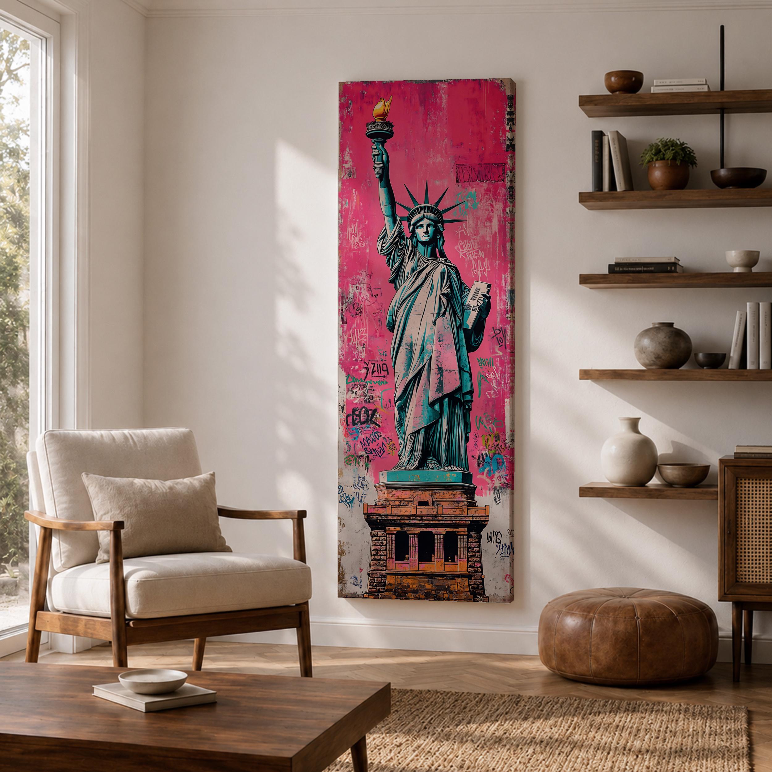 Statue Liberty Tall Narrow Wall Art New York Long Vertical Framed
