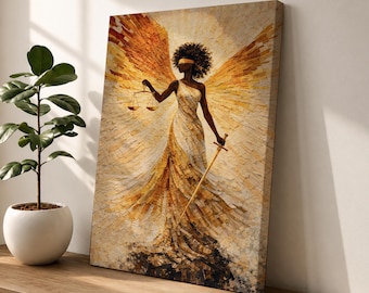 Lady Justice Canvas Wall Art, Black Woman Justice Print, Legal Office Decor, Lawyer Gift, Scales of Justice Art, Empowering Feminine Artwork
