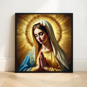 Blessed Virgin Mary Religious Art | Catholic Digital Print | Christian Wall Decor | Blessed Mother Printable
