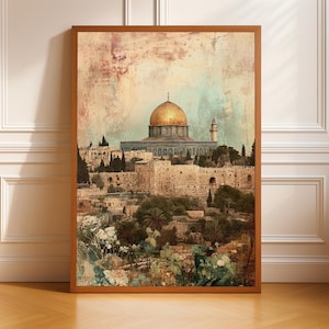 Al Aqsa Mosque Vintage Art Print: Islamic Jerusalem Historic Architecture Decor (Digital Download)