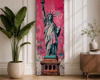Statue Liberty Tall Narrow Wall Art New York Long Vertical Framed