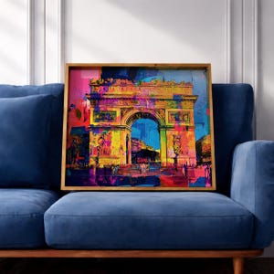Arc De Triomphe Wall Art French Monument Paris Arch Abstract Gift Living Room Decor