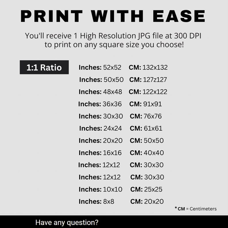 Arabic Calligraphy Wall Art Print, Islamic Poster, Square Print