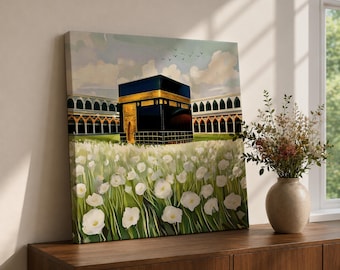 Quadro da parete Kaaba, Masjid al Haram, tela incorniciata, Mecca, sala di preghiera islamica, decorazione per la casa