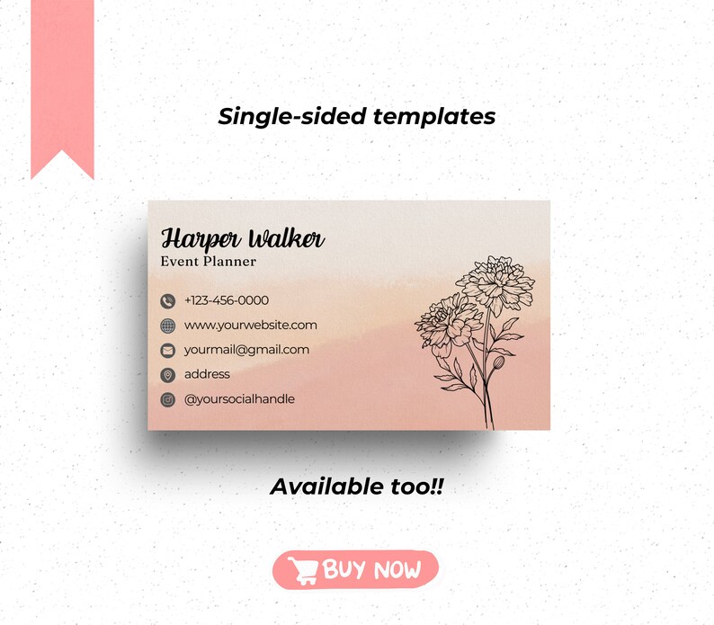 10x Event Planner Business Card, Business Card Template Printable ...