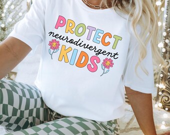 Koszulka dla dzieci Protect Neurodivergent: koszulka w stylu retro Advocacy