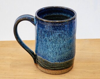 Extra Large Ceramic Mug  24 Ounce Handmade Stoneware Blue Pottery Made to Order