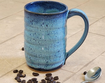 Extra Large Ceramic Mug, 20 ounce Handmade Pottery Coffee Lover's Drinking Stein In Stock