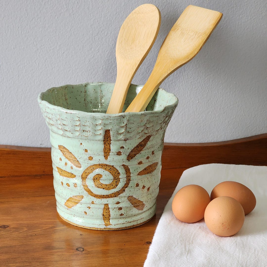 Pottery Storage Kit Pottery Kitchen Utensil Storage Crock/ Countertop Home Decor Storage ...