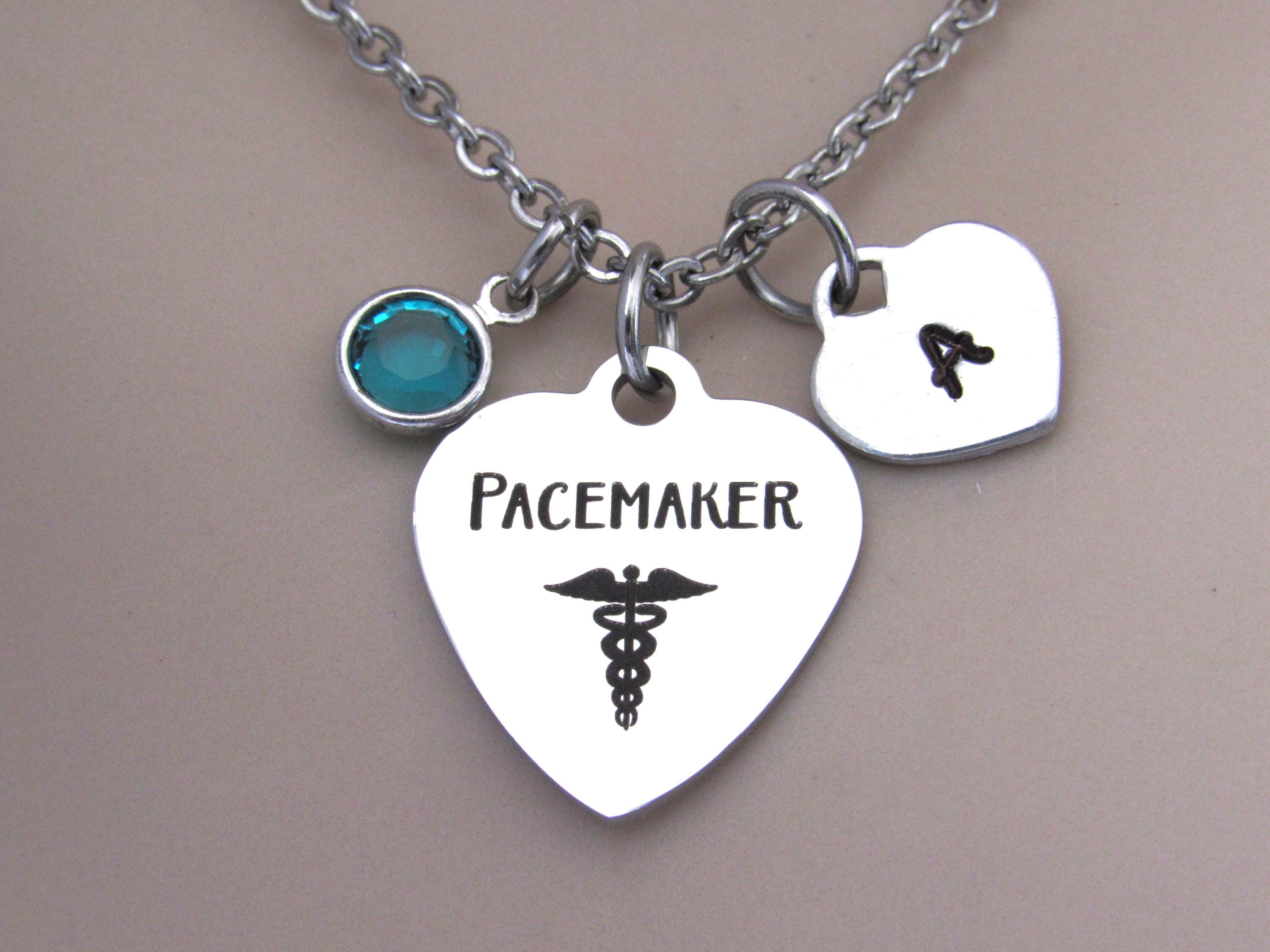 Medical Alert Pacemaker Personalized Pacemaker Medical Alert Necklace: Initial Heart ...