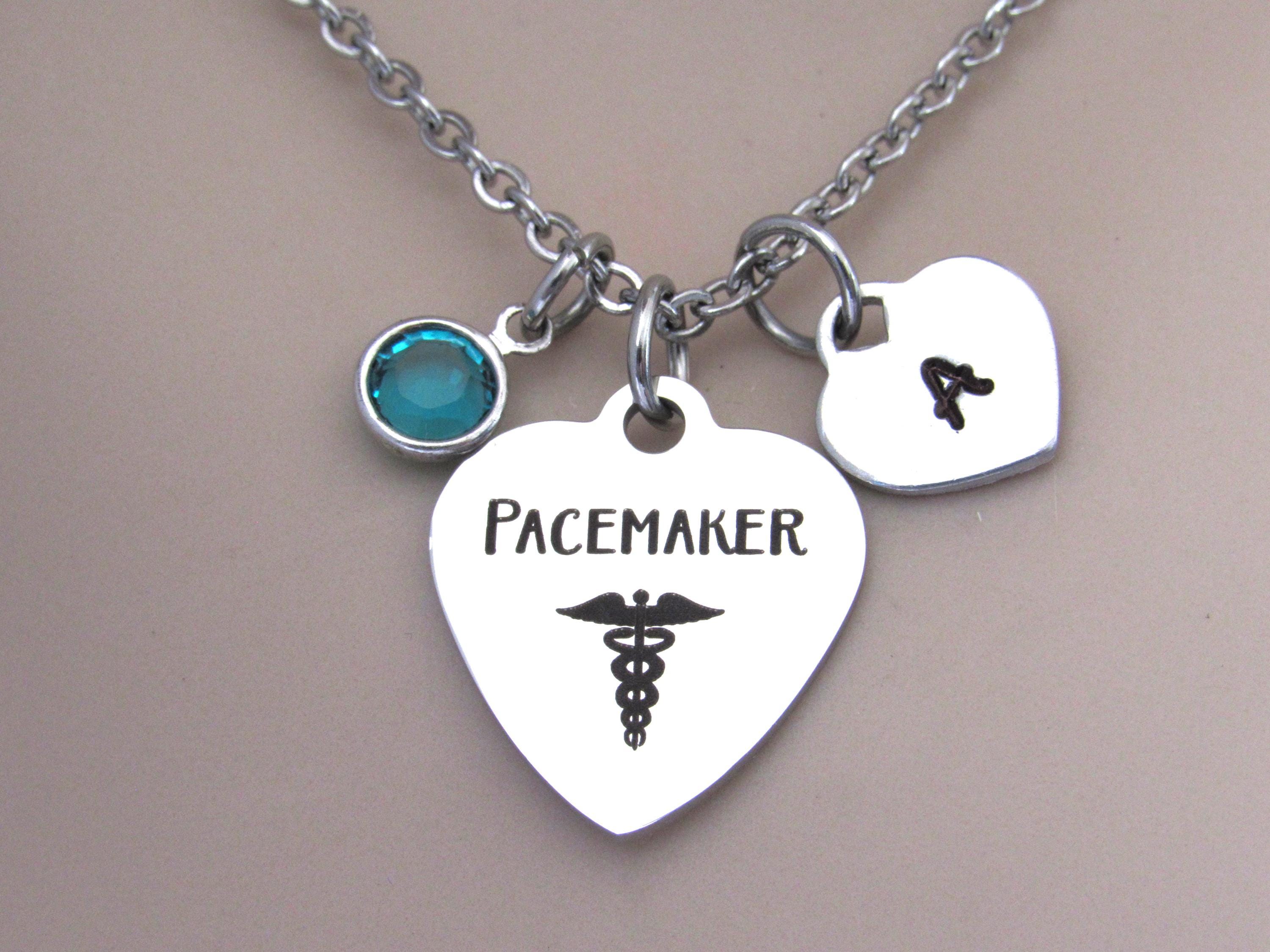 Personalized Pacemaker Medical Alert Necklace: Initial Heart ...