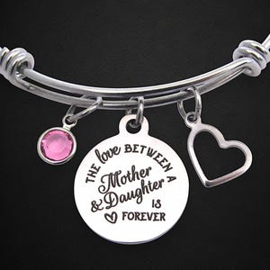The Love Between Mother and Daughter Is Forever Bracelet, Daughter Bracelet, Daughter and Mother Birthday Jewelry Gift, Bracelet for Mom