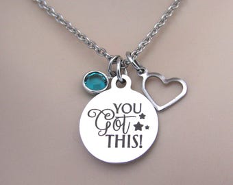 You Got This Charm Necklace: Motivational Encouragement Jewelry