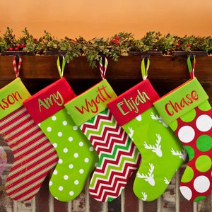 Personalized Christmas Stocking  Embroidered Family Christmas image 1