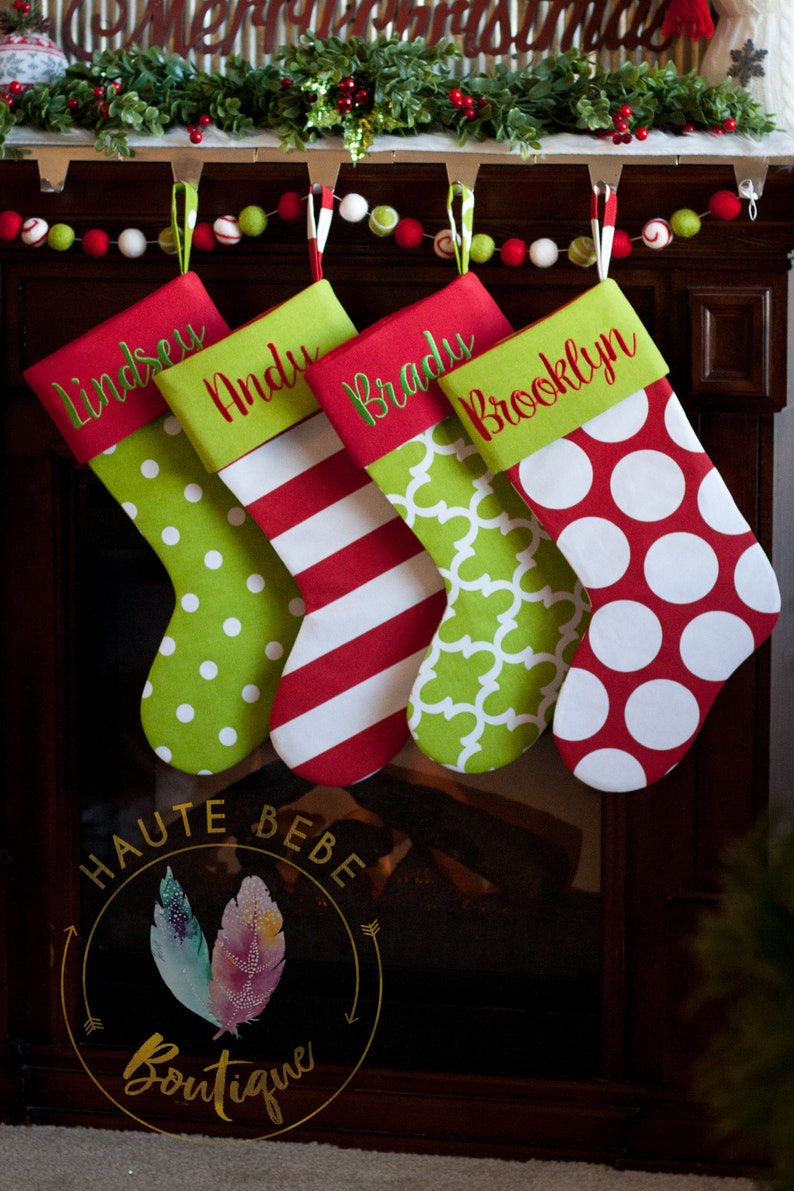 Personalized Christmas Stocking  Embroidered Family Christmas image 9