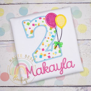 Girls Birthday Shirt - Personalized Embroidered Number - 1st 2nd 3rd 4th 5th 6th 7th 8th 9 Celebration Party Birthday Girl - Gift for Girl