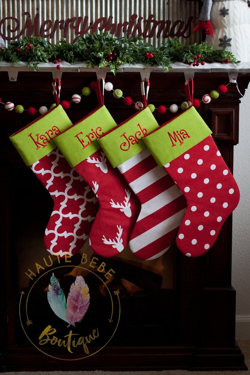 Personalized Christmas Stocking  Embroidered Family Christmas image 5