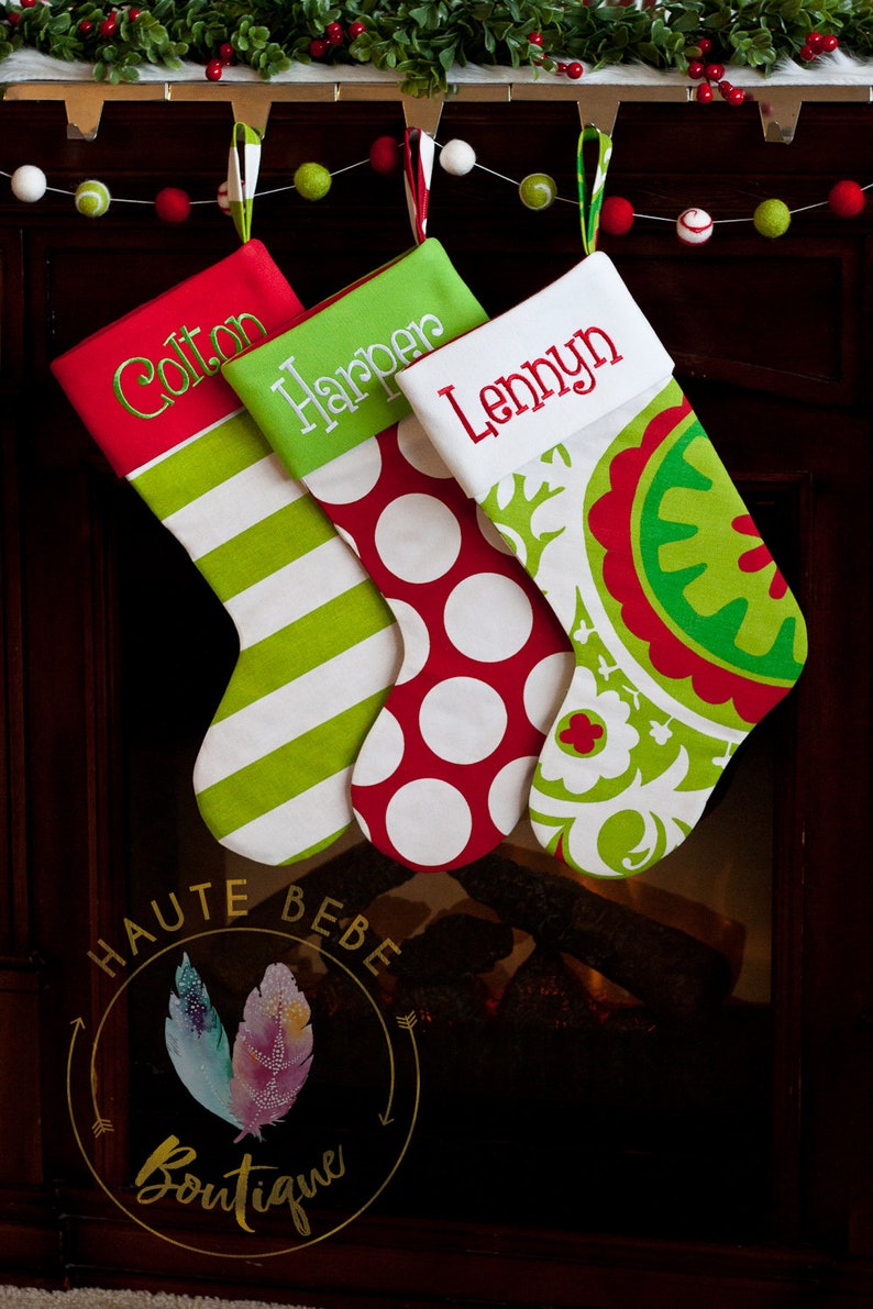 Personalized Christmas Stocking  Embroidered Family Christmas image 7
