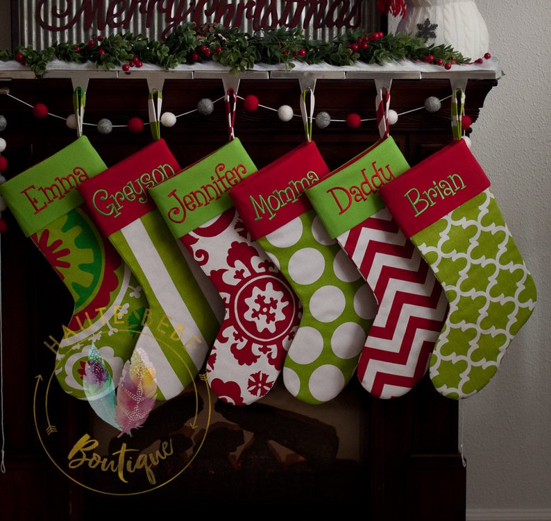Personalized Christmas Stocking  Embroidered Family Christmas image 4
