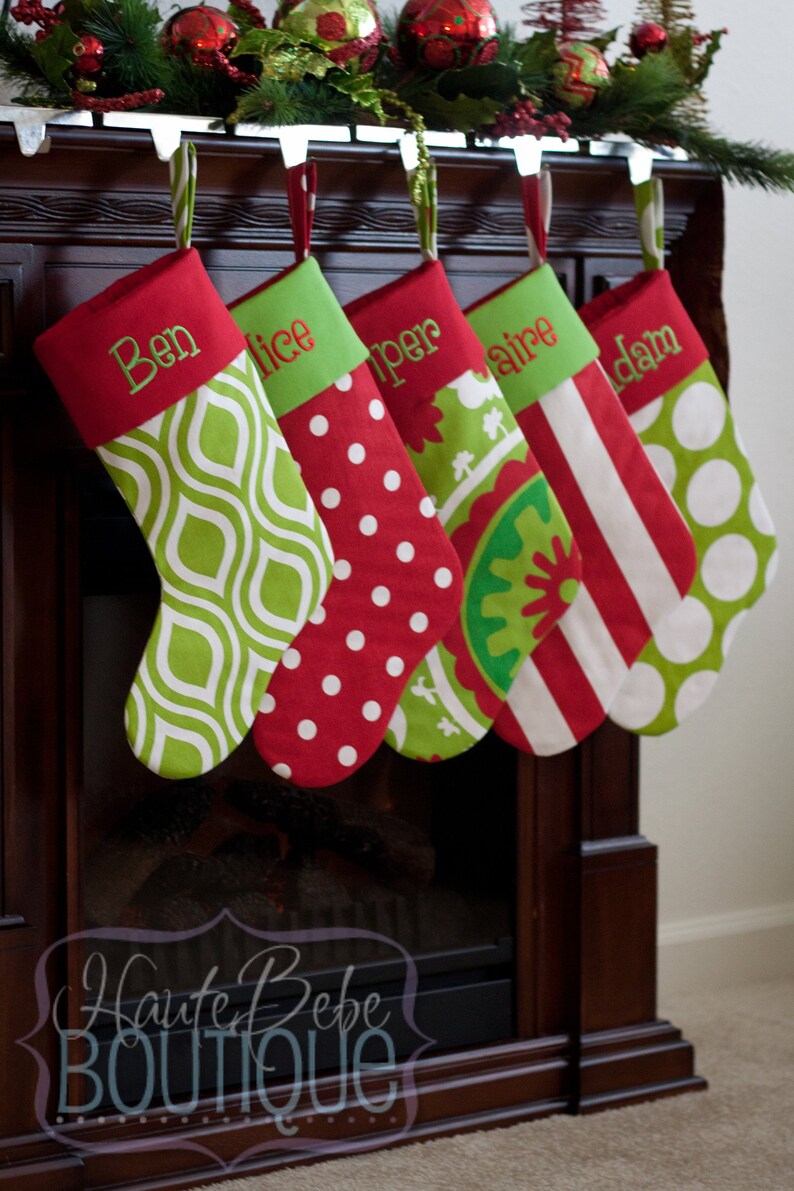 Personalized Christmas Stocking  Embroidered Family Christmas image 10