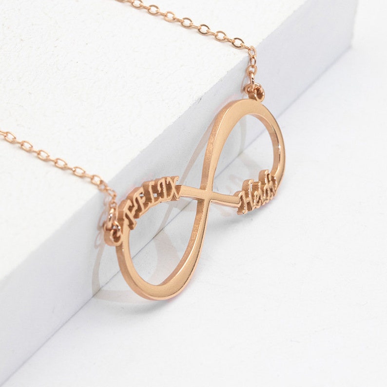 Infinity Name Necklace Enduring Love Necklace Gold Name Necklace Dainty ...