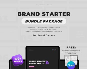 Brand Starter Bundle for Brand / Business Owners: Branding Workbook, Identity Guideline Template
