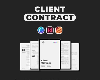 Freelance Graphic Designer Professional Client Contract: InDesign, Affinity, & Canva Legal Agreement Template | with Example