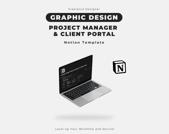 2 in 1 Graphic Design Project Manager & Notion Client Portal Template for Freelance Designer