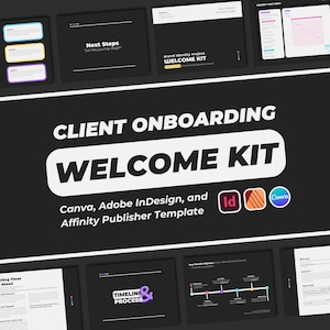 Branding Project Client Onboarding Welcome Kit: Canva, InDesign, Affinity Publisher Template