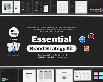 Brand Strategy Kit: 115+ Pages, Canva, Affinity Publisher, InDesign Templates (Digital Download)