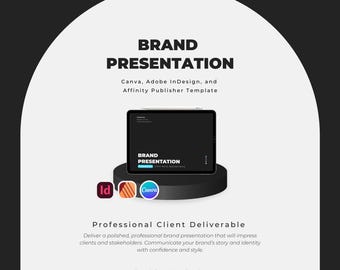 Professional Brand Visual Identity Presentation Template: Canva, InDesign, Affinity Publisher (Digital Product)