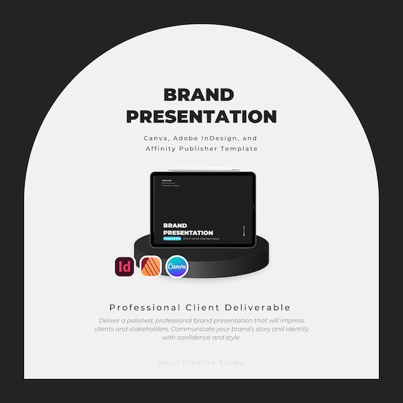 Professional Brand Visual Identity Presentation Template: Canva, InDesign, Affinity Publisher (Digital Product)