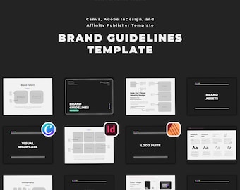 Professional Brand Visual Identity Guidelines Template: Canva, InDesign, Affinity Publisher
