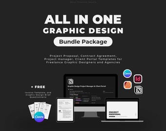 All-in-One Graphic Design Bundle: Project Proposal, Notion Client Portal, Contract, Invoice (Digital Download)