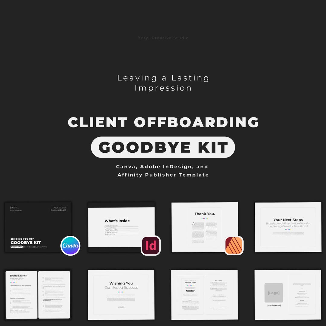 Branding Project Client Offboarding Kit: Canva, Indesign, Affinity ...