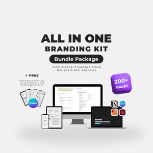 Kit de ferramentas de designer de marca tudo em um | Pacote definitivo para freelancers e agências de branding