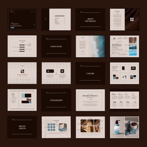 May include: Brand guidelines for a company called "naycheur". The document includes information about the brand's logo, colors, typography, and assets. The logo is a square with four smaller squares inside, arranged in a grid pattern. The colors are a light blue, a dark blue, a light brown, and a dark brown. The typography is a sans-serif font. The assets include a bottle of lotion, a jar of cream, and a piece of fabric.