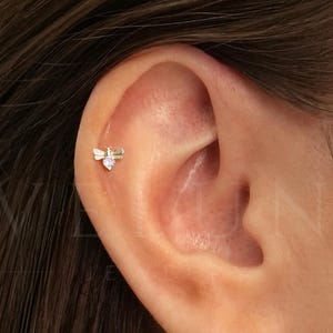 FLAT BACK: Creature Flat Back Labret • Cartilage Stud • Helix Earring • Conch Piercing • Tragus Stud • Forward Helix