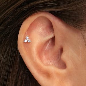 FLAT BACK: Dainty Nature Flat Back Labret • Cartilage Stud • Helix Earring • Conch Piercing • Tragus Stud • Forward Helix