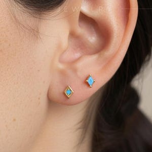 STUDS: Turquoise Dainty Stud Earrings • Turquoise Earrings • Gift For Her • Minimalist Earrings • Turquoise Jewelry • Tiny Earrings