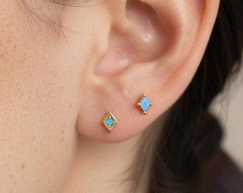 STUDS: Turquoise Dainty Stud Earrings • Turquoise Earrings • Gift For Her • Minimalist Earrings • Turquoise Jewelry • Tiny Earrings