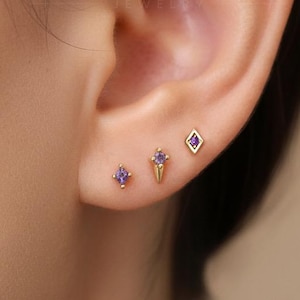 STUDS: Alexandrite Dainty Stud Earrings • Birthstone Earrings • Gift For Her • Minimalist Earrings • Birthstone Jewelry • Tiny Earrings