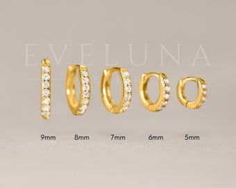 HOOPS: Simple White Stone Hoop Earrings • Clear CZ Hoop Earrings • Unisex • Huggie Hoops • Huggies