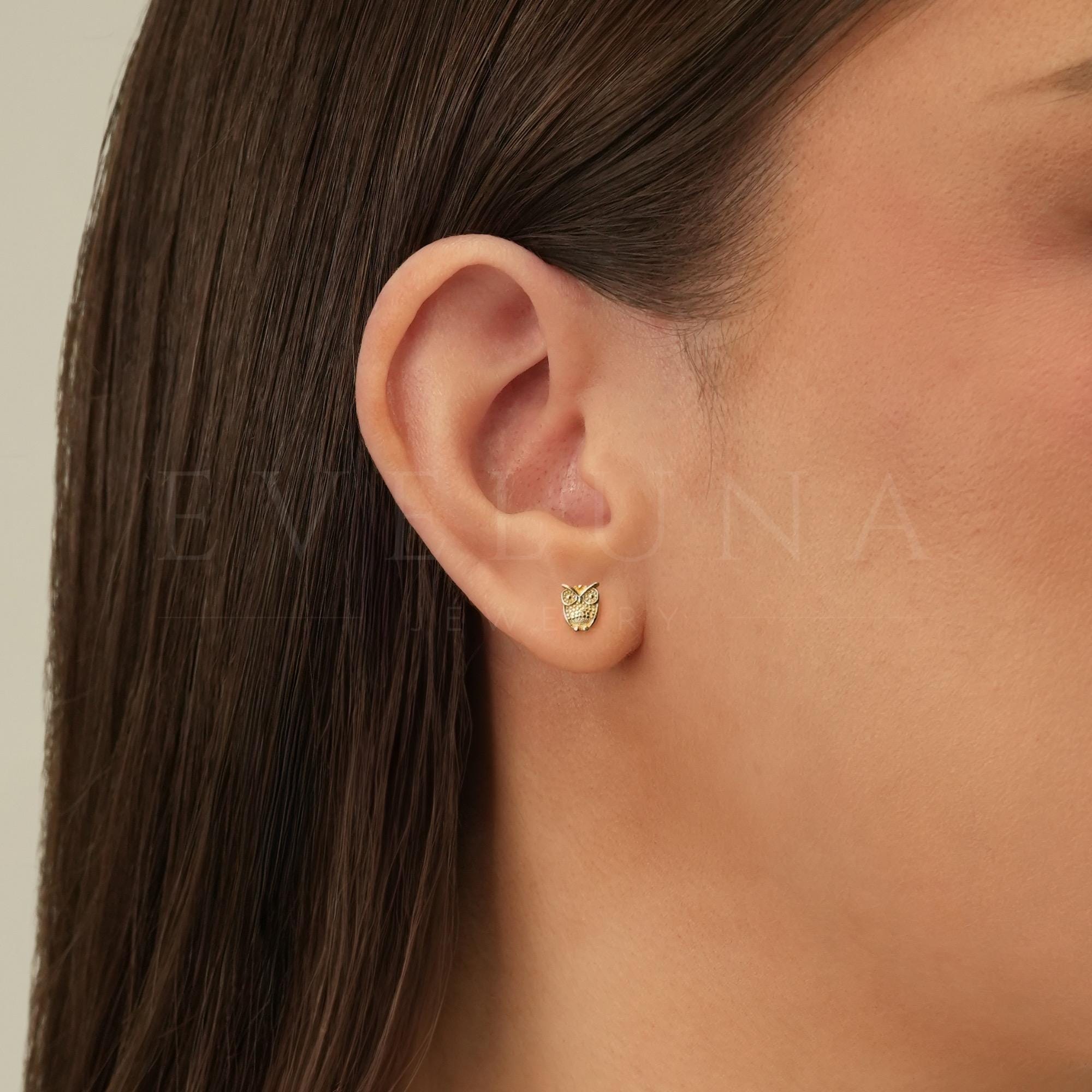 STUD: Tiny Owl Stud • Minimalist Earrings • Dainty Flower Stud • Everyday Earrings