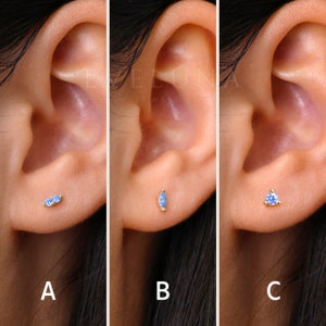 STUDS: Aquamarine Tiny Stud Earrings • Birthstone Earrings • Gift For Her • Minimalist Earrings • Birthstone Jewelry • Dainty Earrings