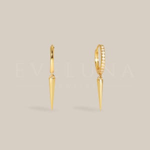 HOOPS: Spike Hoop Earrings • Gold Hoop Earrings • Chic Earrings • Spike Jewelry • Small Hoop Earrings