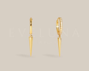 HOOPS: Spike Hoop Earrings • Gold Hoop Earrings • Chic Earrings • Spike Jewelry • Small Hoop Earrings