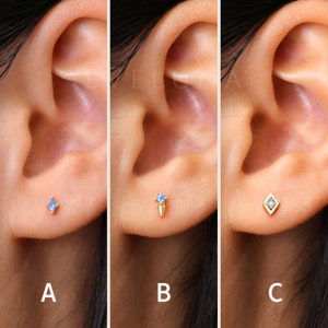 STUDS: Aquamarine Dainty Stud Earrings • Birthstone Earrings • Gift For Her • Minimalist Earrings • Birthstone Jewelry • Tiny Earrings