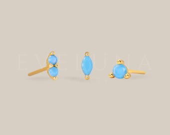 STUDS: Tiny Turquoise Stud Earrings • Turquoise Earrings • Gift For Her • Minimalist Earrings • Turquoise Jewelry • Dainty Earrings