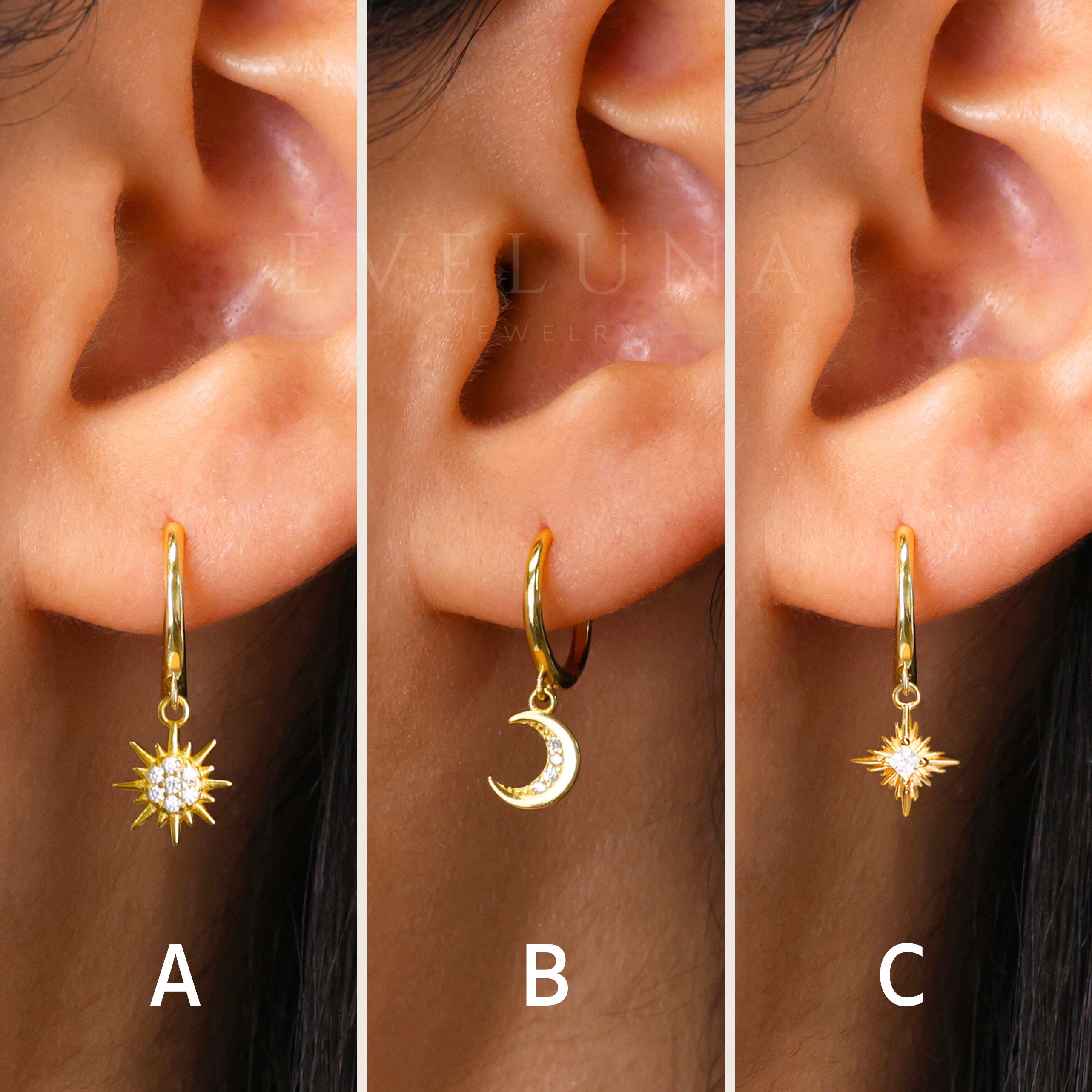 STARJEWELEYK10ピアスMOON&SUNPIERCEDEARRINGS MOON&SUN PIERCED EARRINGS(2JP0909)K10 ピアス｜スター